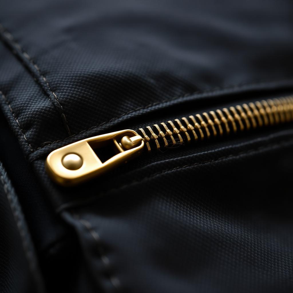 Brass YKK hardware detail